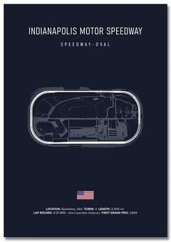 Inspire Essentials F1 Circuit Track Wall Art Canvas Motorsport Racing Poster 11 15.75 X 23.62 Inches