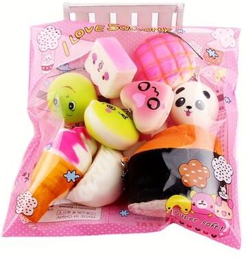 Perfect Picks Market Piece Kawaii Squishy Toys Set Soft Bread & Dessert Mini Squishy Keychain Pack Piece Kawaii Squishy Toys Set Soft Bread & Dessert Mini Squishy Keychain Pack