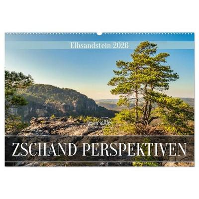 Zschand Perspektiven - Elbsandstein (Wandkalender 2026 DIN A2 quer), CALVENDO Monatskalender