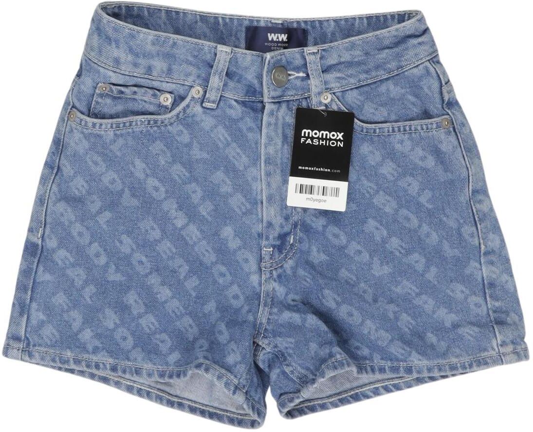 Wood Wood Damen Shorts, Blau, Gr. W24, Baumwolle - Second Hand
