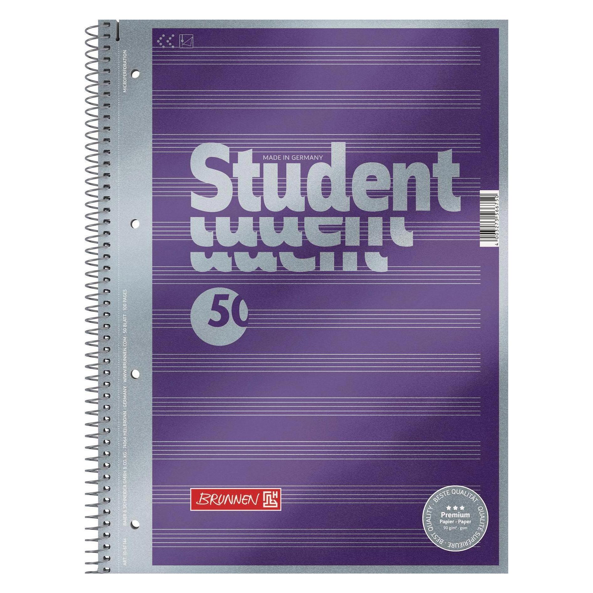 Brunnen Collegeblock Premium Noten (A4, Liniert, Weicher Einband) (1067144)