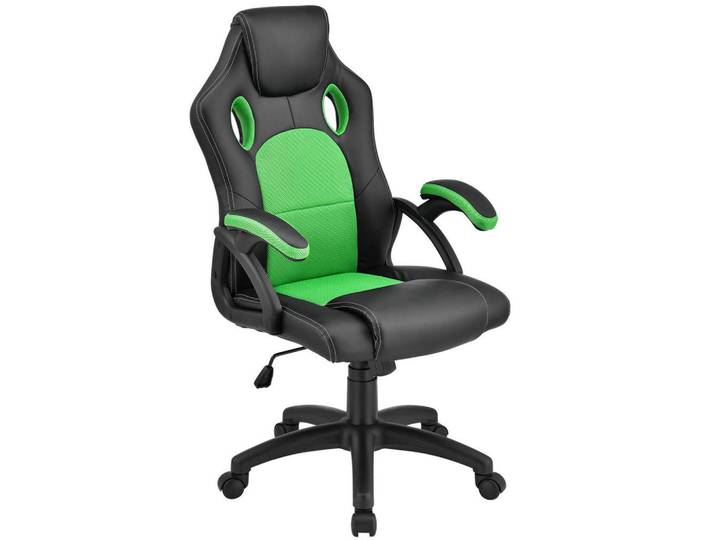 Juskys Schreibtischstuhl Montreal grün, Grün, 47x111x52 cm, Büromöbel, Bürostühle, Gaming-Sessel