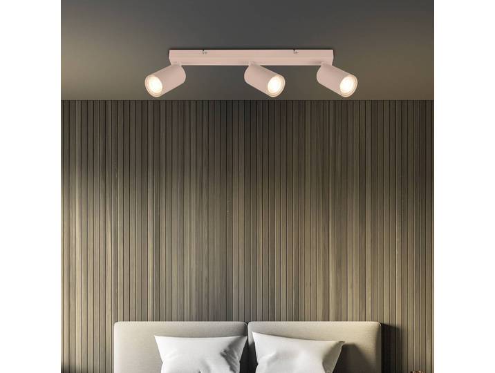 Briloner Deckenstrahler Tip, beige, 3-flg., Metall, GU10, beweglich dimmbar, creme / amber, für Wohn- / Esszimmer, Metall, Modern, Strahler