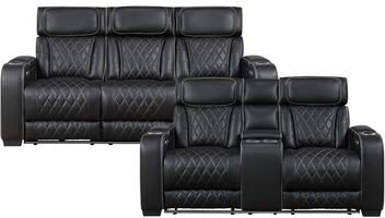 Fremont & Park Luminate Faux Leather 2-Piece Power Reclining Living Room Sofa Set