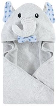 Hudson Baby Infant Boy Cotton Animal Face Hooded Towel, Blue Dots Gray Elephant, One Size - Blue Dots Gray Elephant - One Size