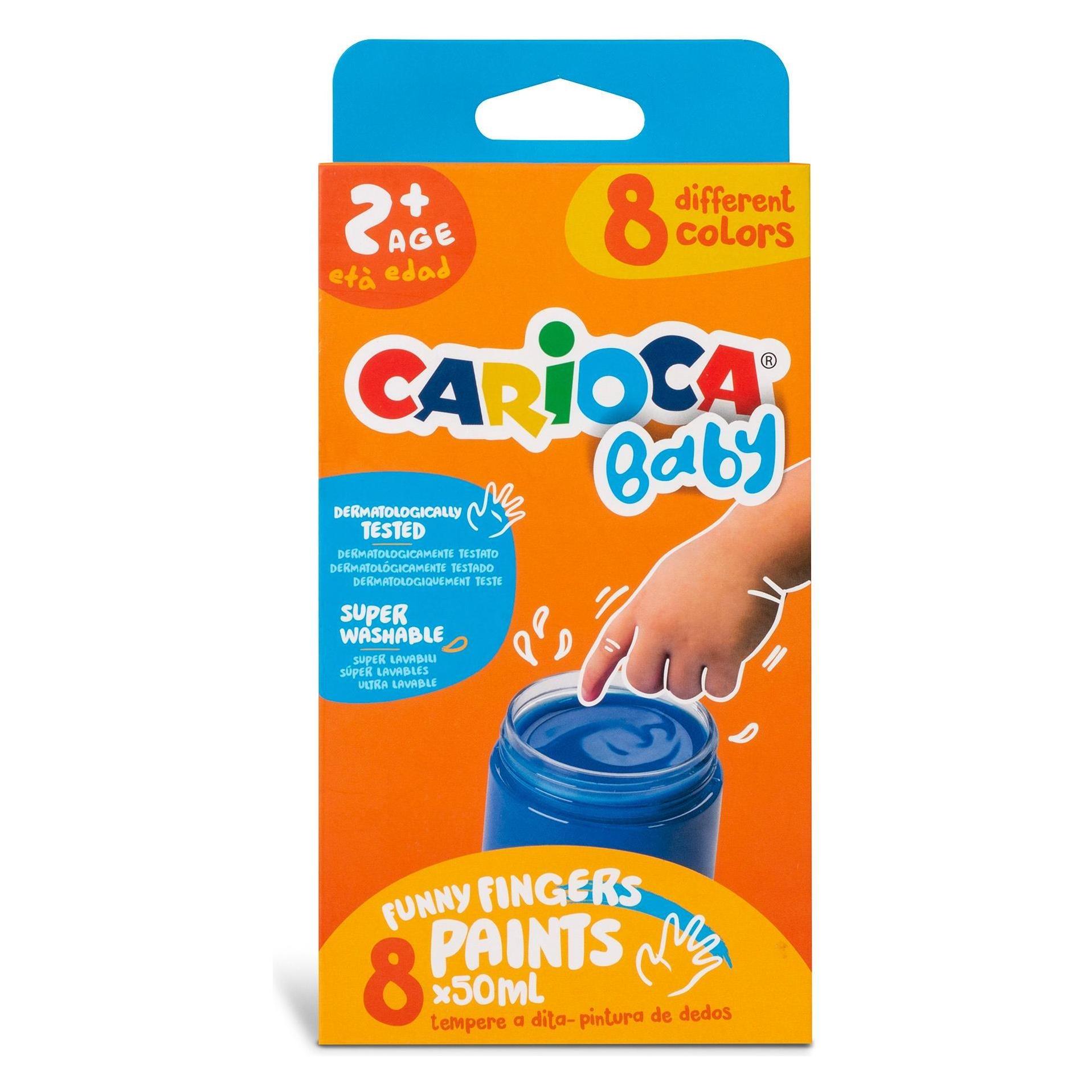 Carioca Temperafarben zum Fingermalen 8 Farben (50 ml) (429674)