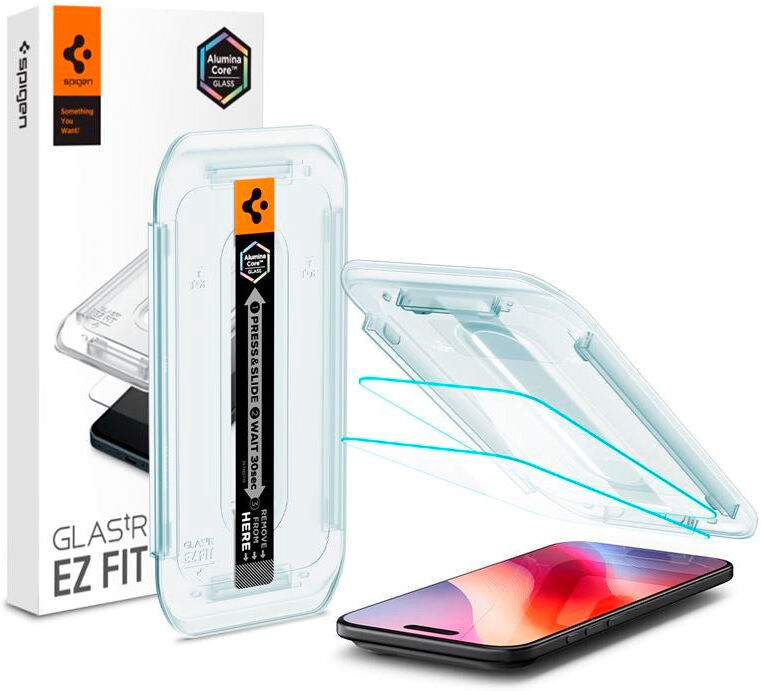 Spigen - iPhone Air - Glass tR EZ Fit Skærmbeskyttelsesglas - 2 stk - Gennemsigtig