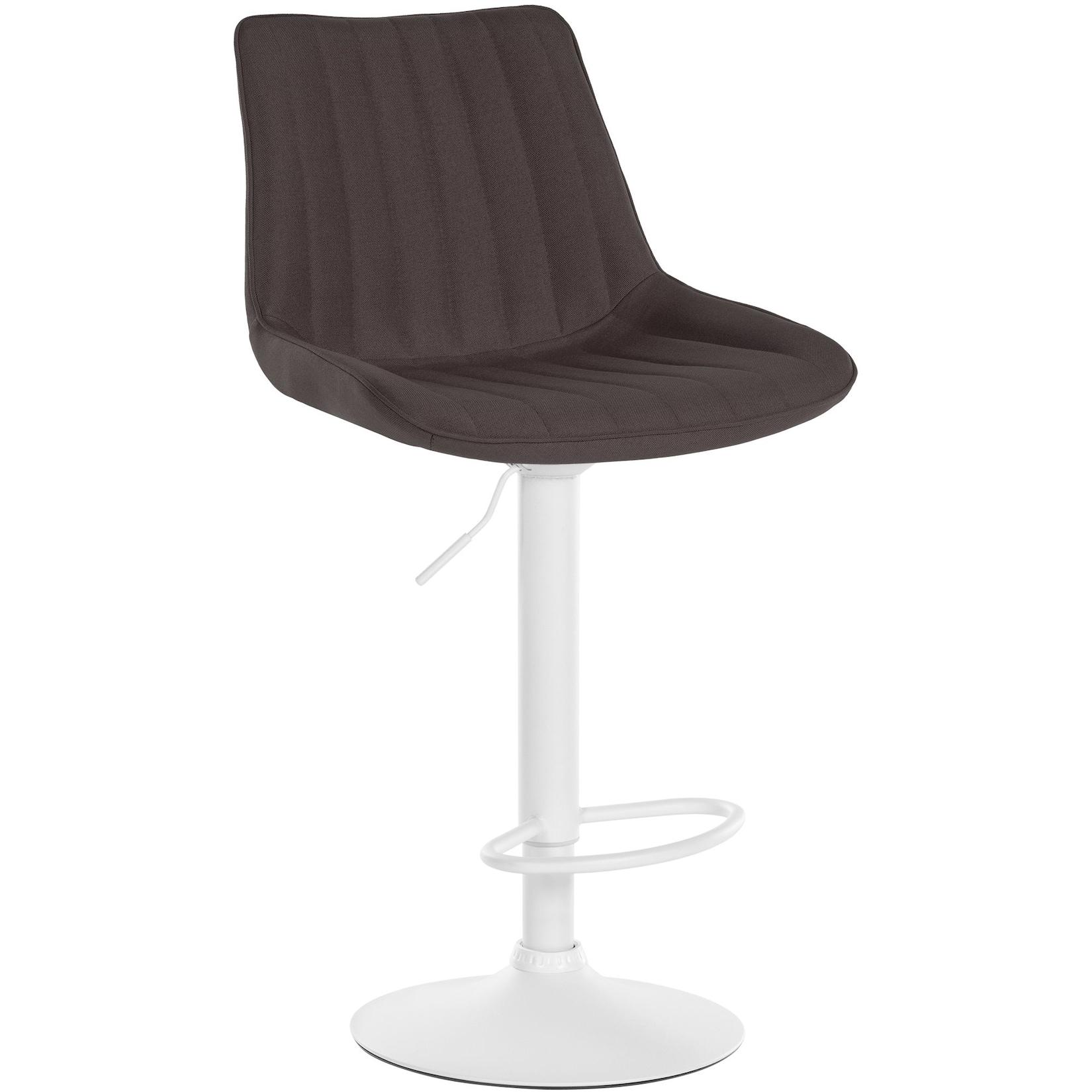 CLP Barhocker Toni Stoff weiß - Farbe: taupe, Gestellfarbe: weiß