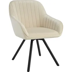 tectake Drehbarer Armlehnstuhl Snug Samtoptik, gepolstert  Creme