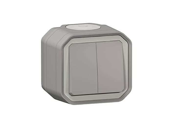 LEGRAND Plexo Double Interrupteur Ou Va-Et-Vient Ou Poussoir\, Étanche IP55\, Résistance Aux Chocs IK08\, Installation En Saillie Facile