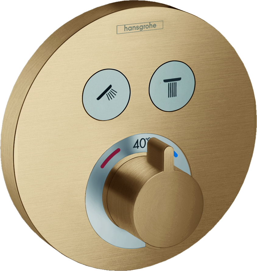 Hansgrohe ShowerSelect garniture set 15743140 thermostat encastré, 2 sorties, bronze brossé