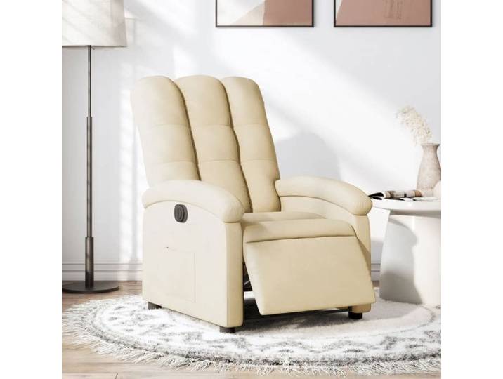 Promo 2026  Fauteuil inclinable Charge 150kg 70x93x101 cm - Fauteuil Releveur Relax électrique Crème Tissu 9213