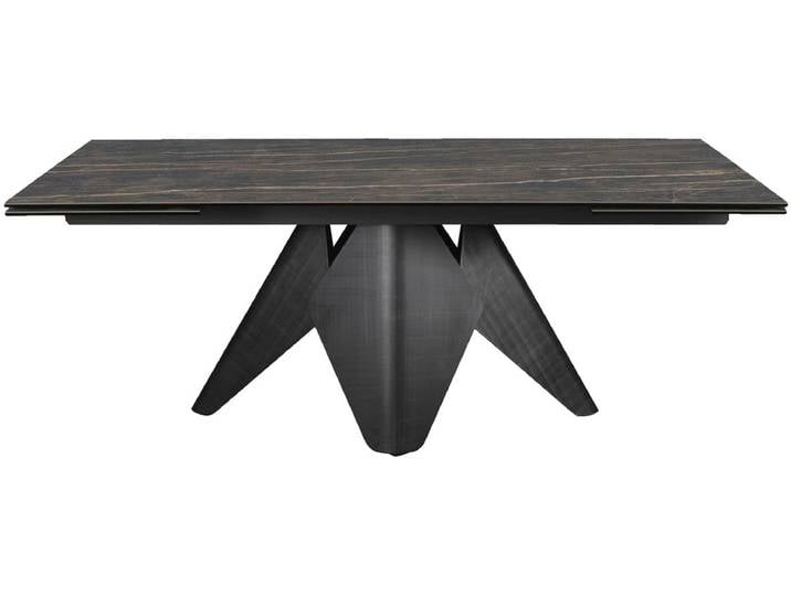 Esstisch HOME AFFAIRE Tangularis , schwarz, schwarz, schwarz, H:77cm T:100cm, Tische, Esstisch