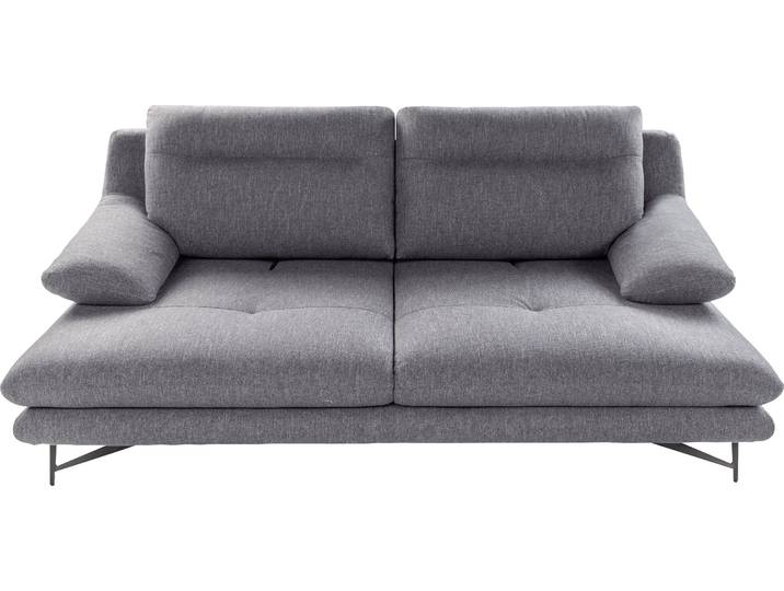 3-Sitzer, 215x109 cm, Struktur, Grau, Mit Sitztiefenverstellung, Modern, Calia Italia
