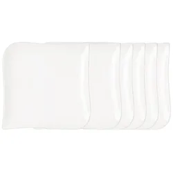 TABLE PASSION Teller Melody 12x12 cm x6 - Weiß Carré Porzellan Tisch Passion 12x12 cm
