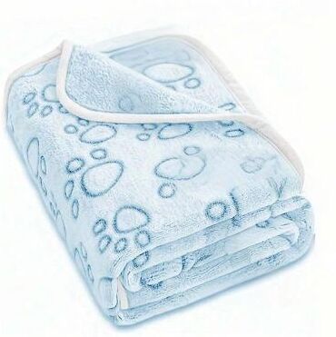 Uplifted Goods Soft Paw Print Pet Blanket For Dogs And Cats blue s