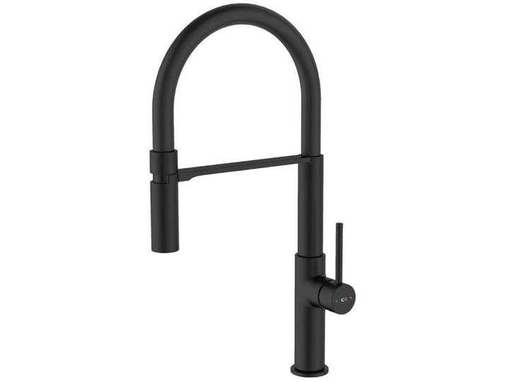 Magneto mitigeur évier à douchette mobile noir Essebagno