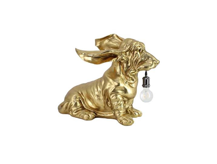 Design Tischlampe „Dackel“ Gold Invicta Interiors