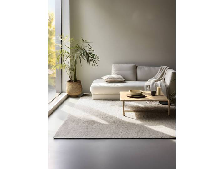 Tapis en jute Dhaka Blanc/Ivory 80 x 150cm Laine/Coton