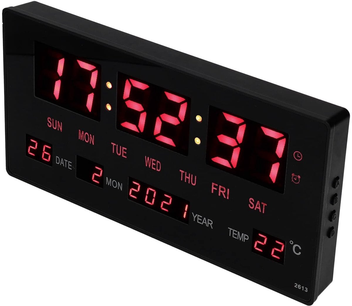 Omgoods LED Digitale Wandklok met Temperatuur - 27,5 cm