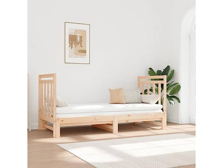 RJPLMFV Tagesbett aus massivem Kiefernholz, 90 x 190 cm Ausziehbares Schlafsofa 2-Sitzer Lattenrost ohne Matratze Gästesofa