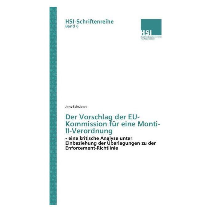 SVR Der Vorschlag der EU-Kommission für eine Monti-II-Verordnung (Deutsch, Jens Schubert, 2012) (55511971)