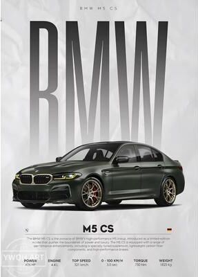 Inspired Finds Black Famous Cars Canvas Wall Art Print For Modern Home Decoration, Automotive Racing Poster m5 Cs Green Front 15.75x23.62in Unframed