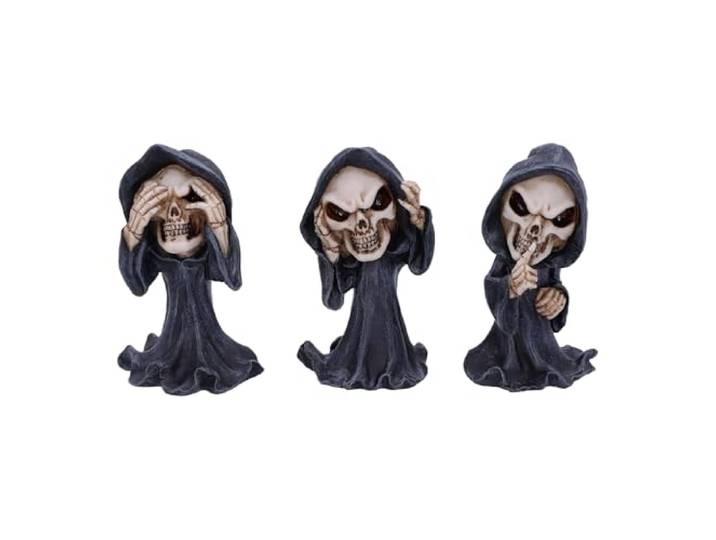 Nemesis Now Three Wise Reapers beeld standaard polyresin Cadeaus, Gothic, Horror, Schedels