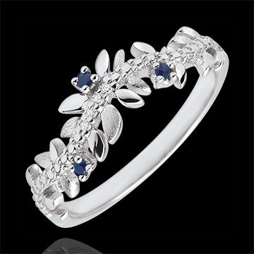 Edenly Ring Verzauberter Garten - KÃ¶nigliches Blattwerk - WeiÃŸgold, Diamanten