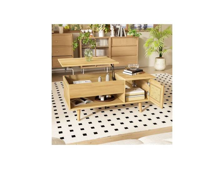 Table basse - PDZZZD - Réglable en hauteur - Design contemporain - Couleur jaune - Robuste et durable