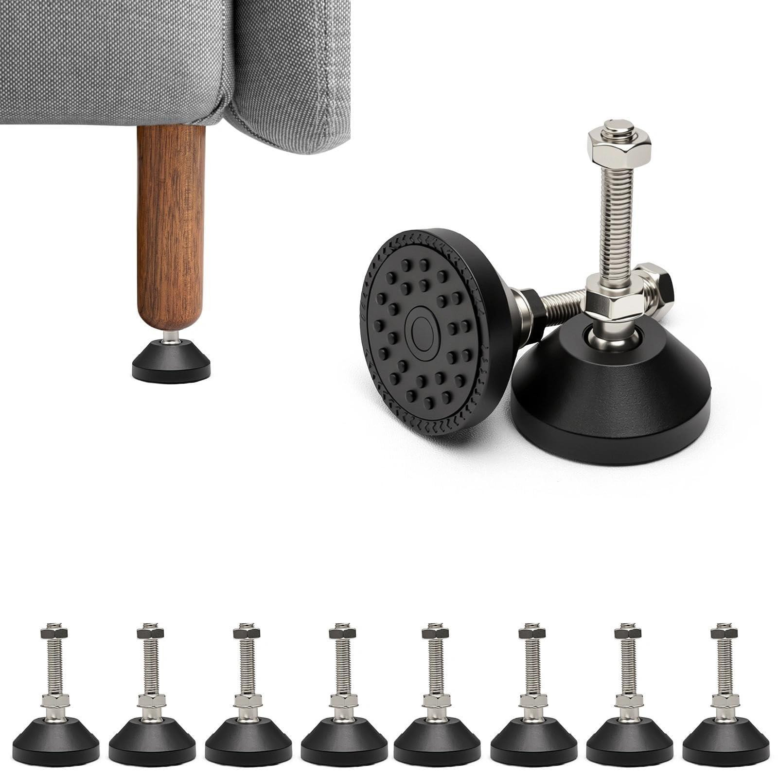 8 Stuks Verstelbare Meubelpoten M10 x 50 mm voor Meubels en Fitnessapparatuur