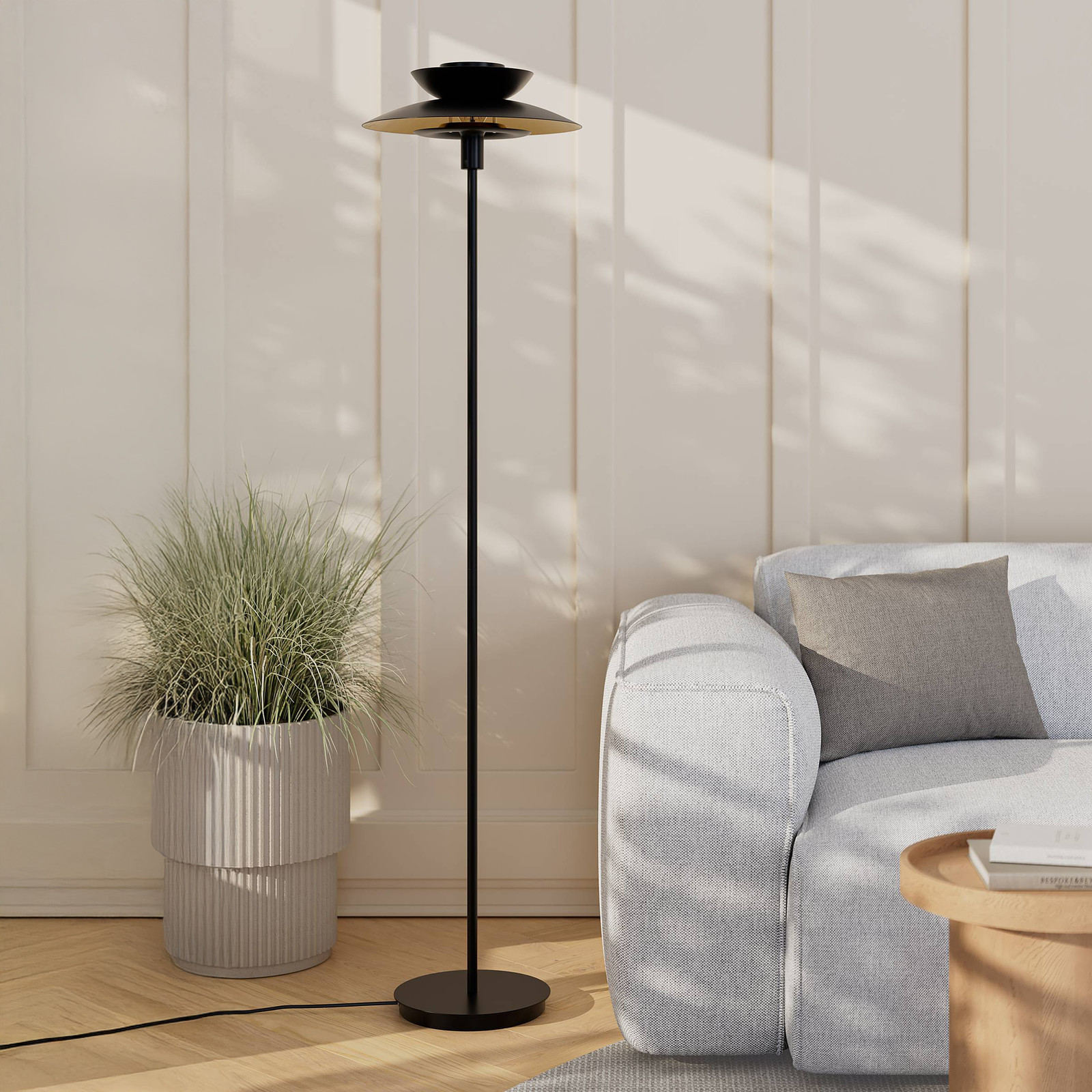 home24 Staande lamp zwart ijzer Ø 38 cm E27