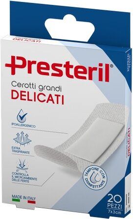 Corman Presteril Cerotti Delicati Grandi 7x3 Cm - 20 Pezzi