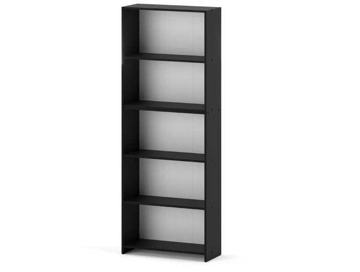 Bibliothèque de bureau noire 70 cm 5 étagères Classeurs Jouets Loft