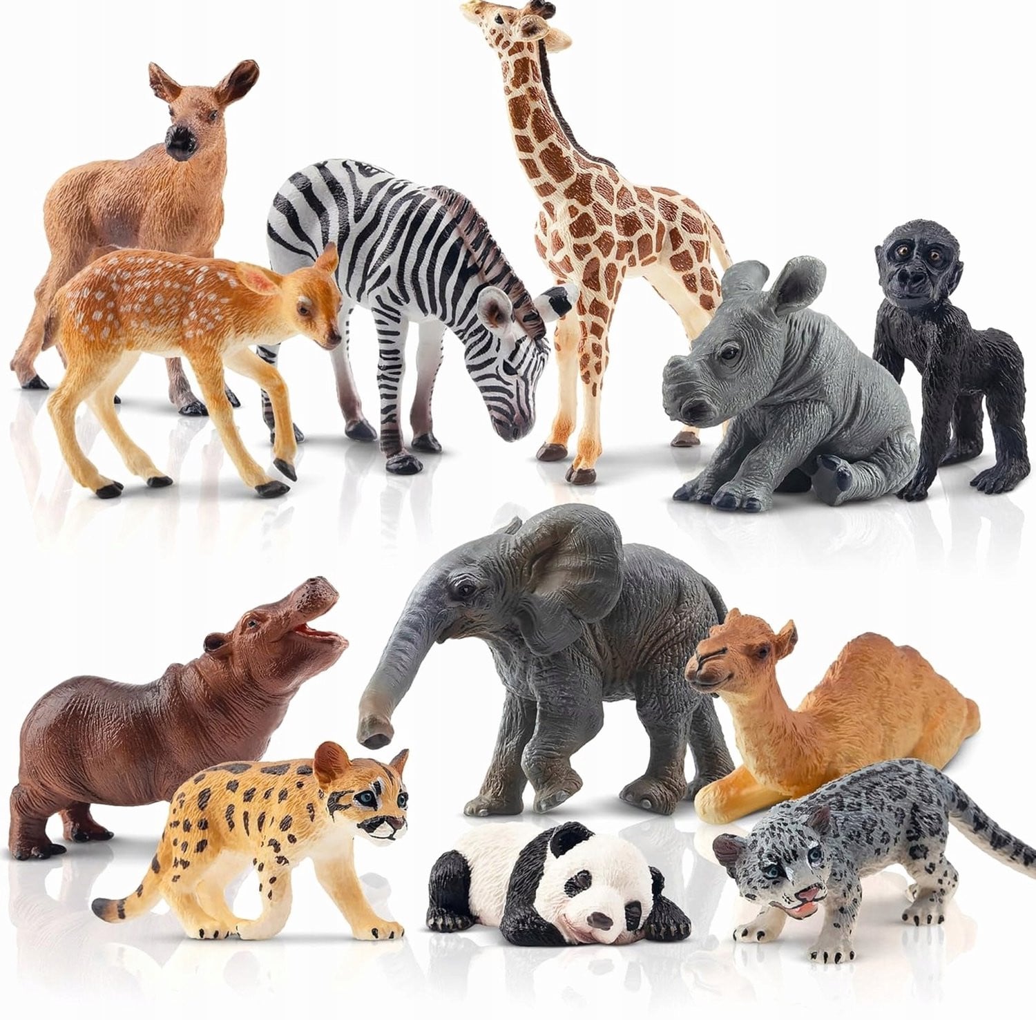 Educatieve Speelgoed Dieren Figuren Set - 12 Stuks Bos & Jungle