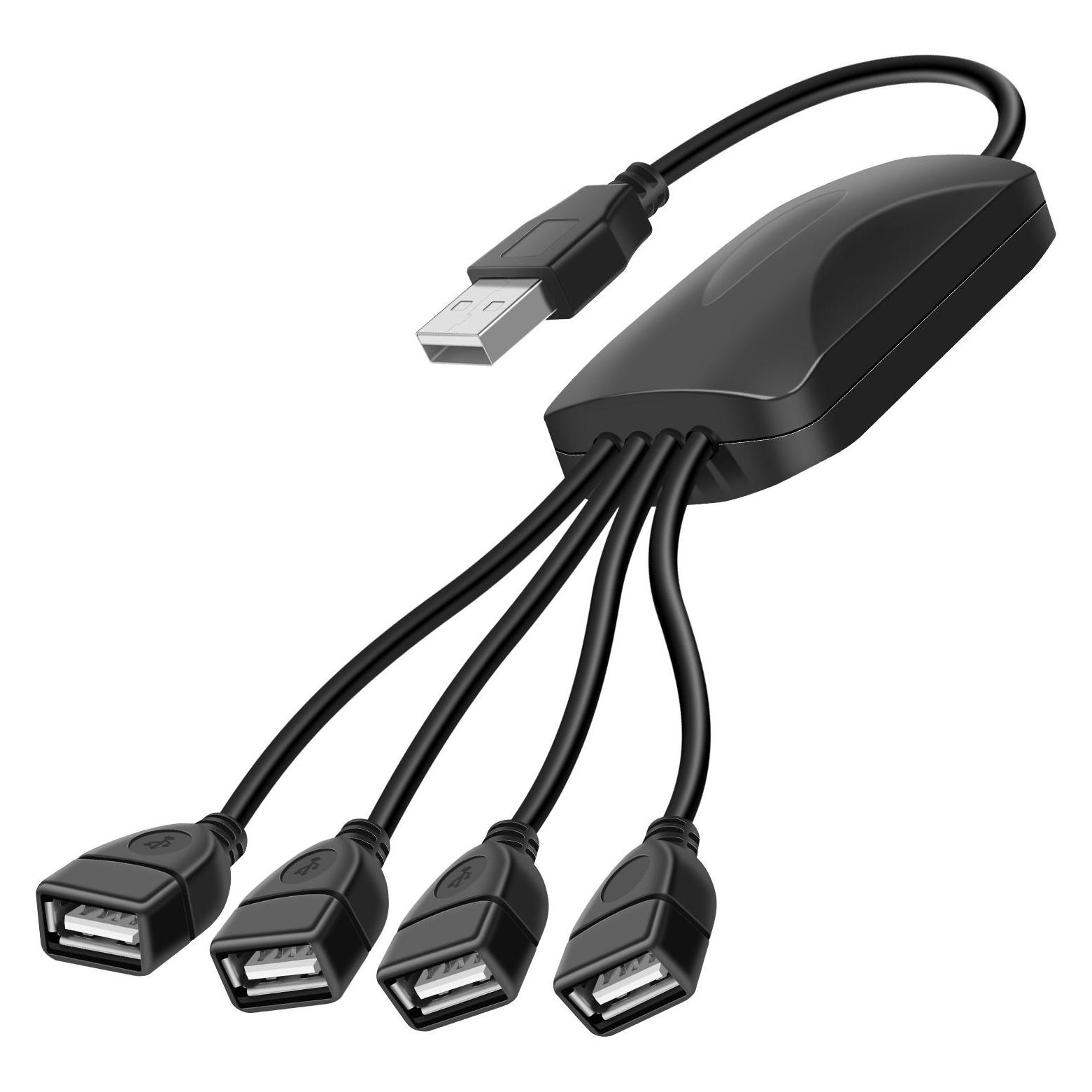 Akyga Hub USB 2.0 AK-AD-13 4 porty czarn (USB-A, 4 Ports) (AK-AD-13)