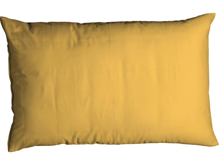 Kissenbezug CASATEX Uni , gelb (curry), B:40cm L:80cm, Satin, Baumwolle, Kissenbezüge, Kissenbezug, Uni Design, Reissverschluss, tolle Farben