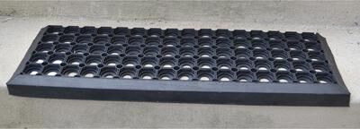 Imports Decor Wrought Iron Hollow Rubber Step Mat Doormat