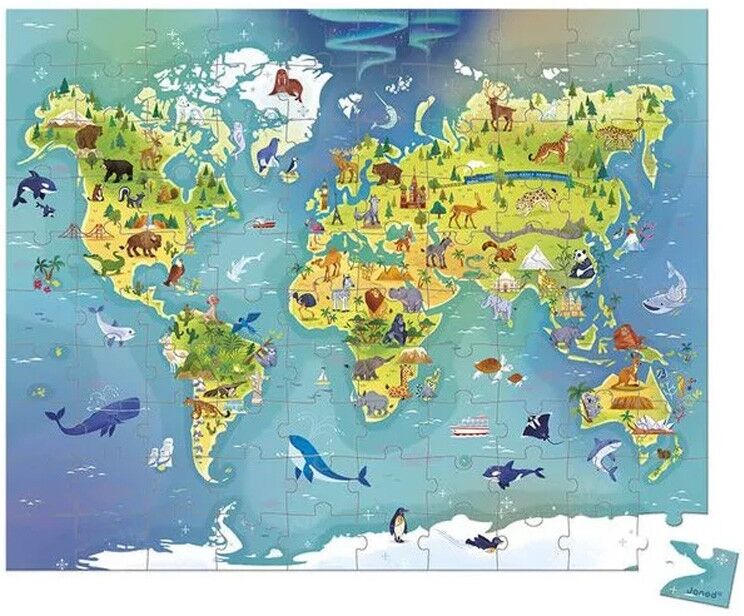 Janod Puzzle Monde - 100 pcs