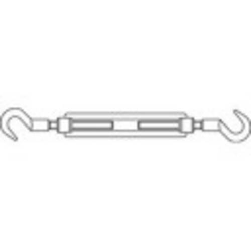 TOOLCRAFT 136618 Spannschloss Haken-Haken M6 Stahl galvanisch verzinkt DIN 1480 1St.