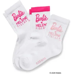 Tchibo - 3 Paar Barbie loves Helene Fischer Tennissocken - Mädchen - Gr. 31-34 - weiß