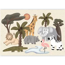 Artgeist, Tapete, Fototapete - Children's Africa - Animals With Simple Shapes