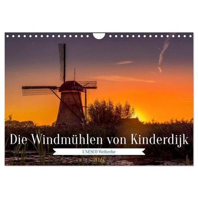 Die Windmühlen von Kinderdijk - UNESCO Welterbe (Wandkalender 2027 DIN A4 quer), CALVENDO Monatskalender