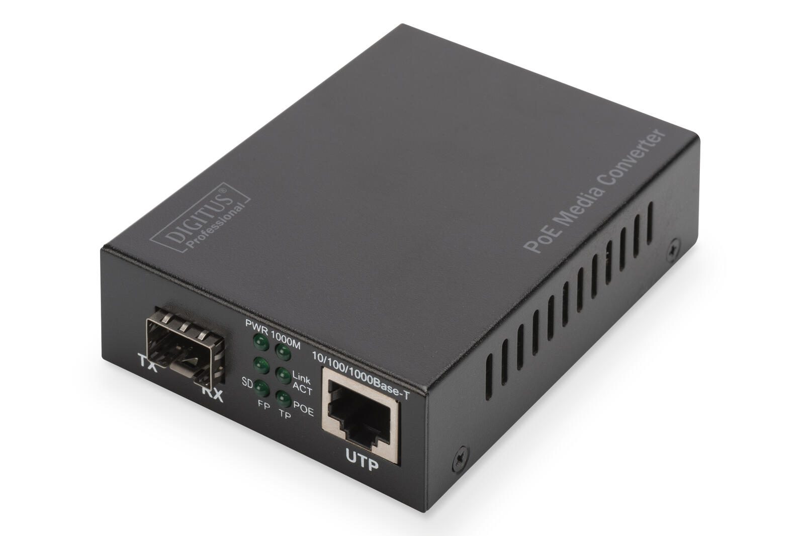 Digitus Gigabit PoE Medienkonverter, RJ45 / SFP, PSE DN-82140