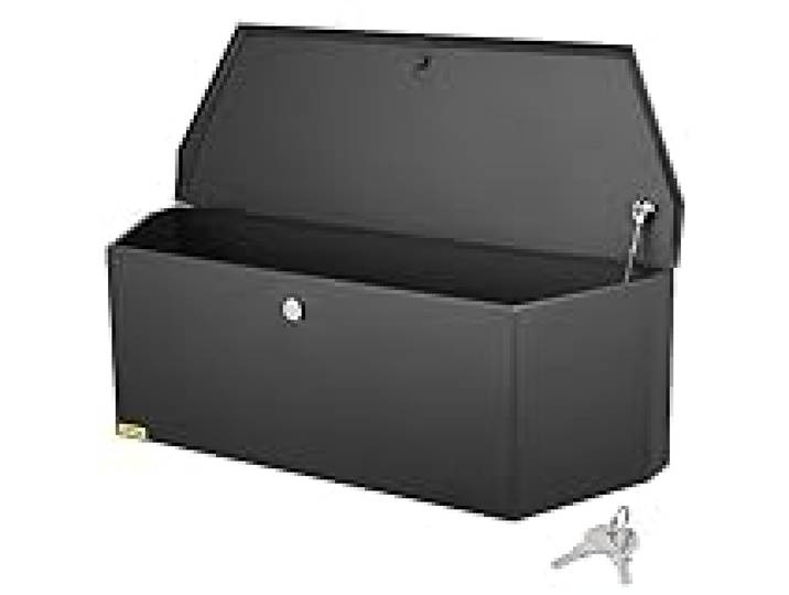 VEVOR Boîte à Outils pour Remorque 914×305×305 mm Coffre de Timon ou Flèche de Remorque en Acier au Carbone Robuste Caisse à Outils avec Serrure et Clé Résistance aux Intempéries pour Déplacement