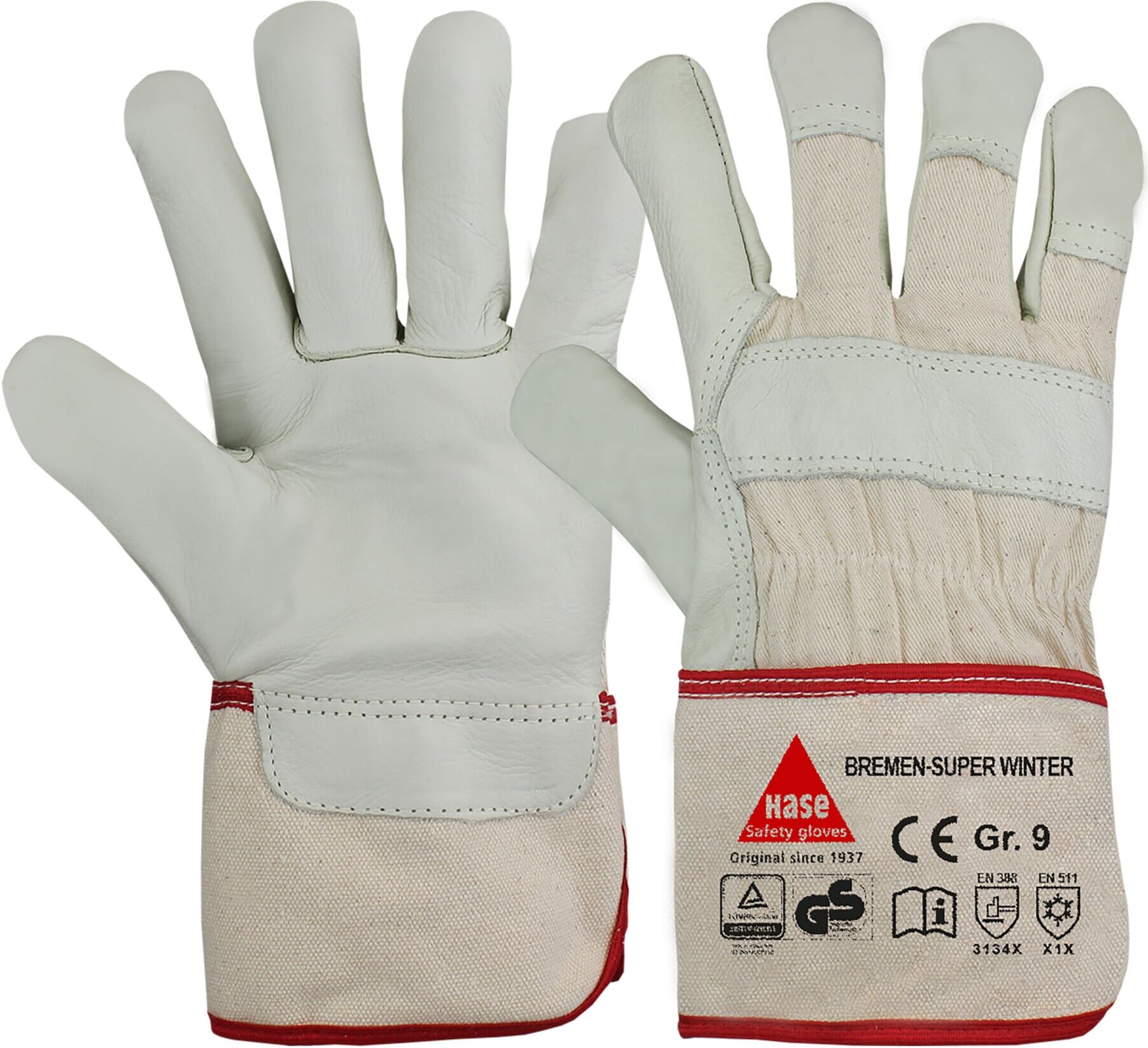Hase Winterhandschuhe Bremen-Super-Winter Größe 8, Rindnarbenleder (293300-8)