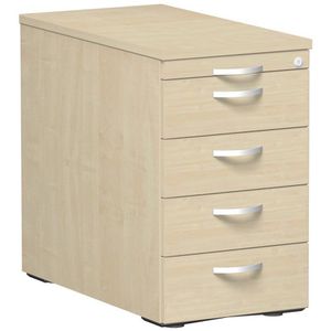 Geramöbel Standcontainer Flex, ahorn, mit 5 Schubladen, abschließbar, Tiefe 80cm