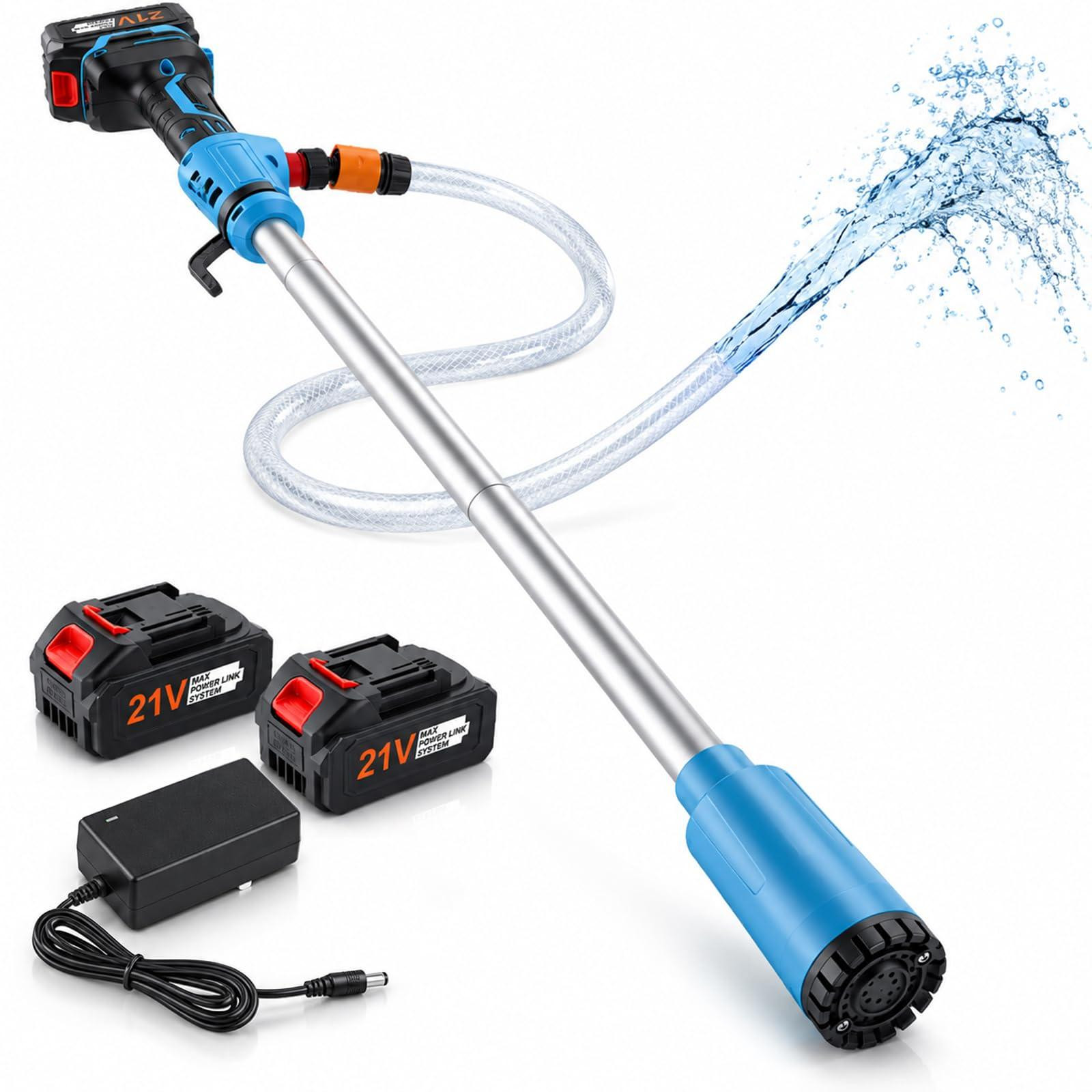 Selius Draadloze Waterpomp met 2x 4.0Ah 18V Accu voor Tuin en Zwembad