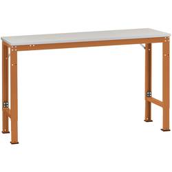 Manuflex AU7037.2001 Arbeits-Grundtisch UNIVERSAL Spezial mit Kunststoffplatte, BxTxH = 1250x800x722-1022 mm Rotorange (RAL 2001)