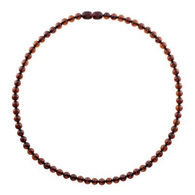 Kette ohne Anhänger OSTSEE-SCHMUCK "- Kugel 6 mm - Bernstein -" Gr. 50, braun (bernsteinfarben, braun), Halsketten, Damen, 50, Bernstein